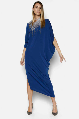 VESTIDO ASIMÉTRICO AZULÓN LARGO