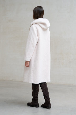 ABRIGO LARGO CAPUCHA REVERSIBLE CRUDO