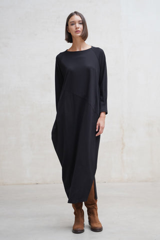 VESTIDO POSITANO GLOBO BOLSILLOS NEGRO