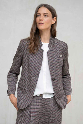 CHAQUETA MASCULINA ESPIGA TONOS AZULES Y BURDEOS