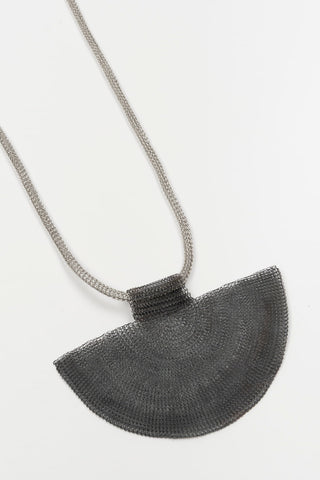 COLLAR MALLA PLATA Y PLATA OSCURO