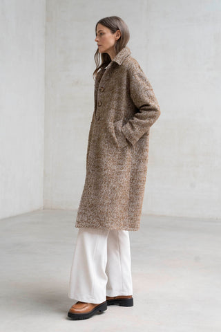 ABRIGO CUNEO MARRÓN JASPEADO