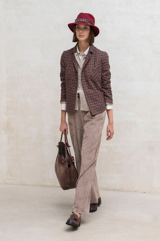 Casaco xadrez bordô Verona