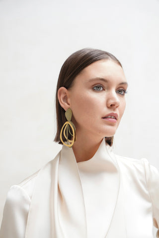 Brincos de círculo de prata da coleção privada FL