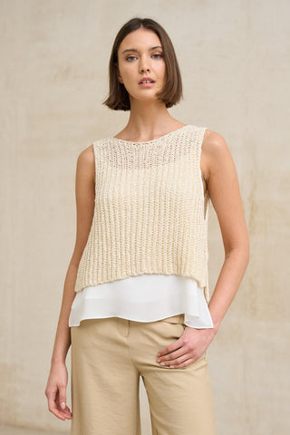 Colete Elnara na cor cru