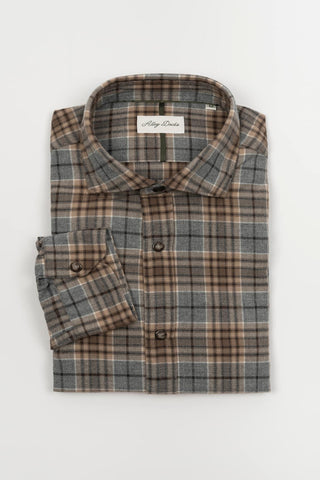 Camisa Ostarel cinzento e camel