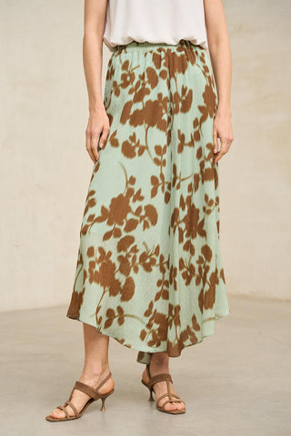 Falda Ailén estampado verde