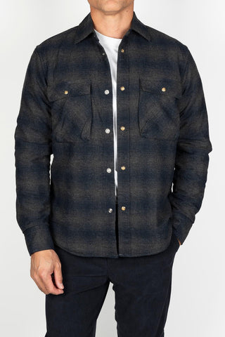 Camisa Queraldo azul e cinzento