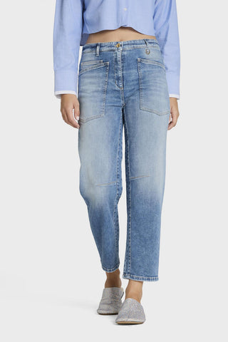 Vaquero Cambio O-Shape Cropped Ocean azul