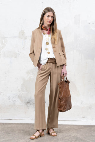 PANTALON ELISA GOMA DELANTERO BEIGE