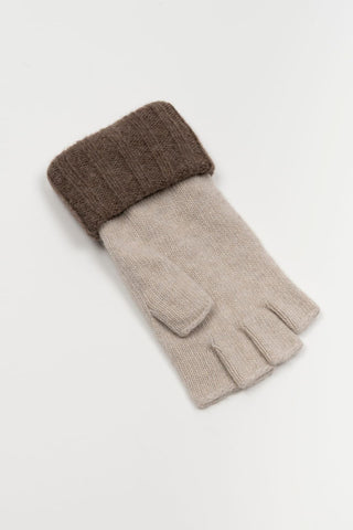 Guantes mitón Santacana Anguiano marrón y visón