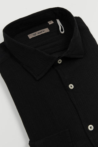 Camisa GUY negra de algodón ligero