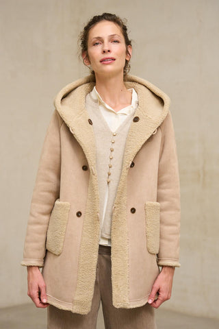 Abrigo Verdora beige reversible