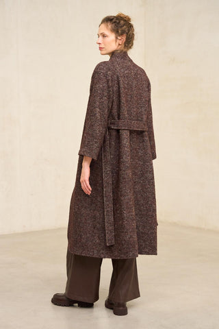 Abrigo Nubaria tweed marrón