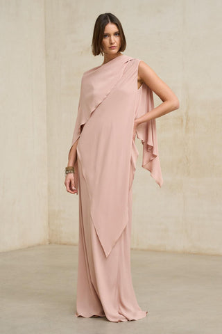 Vestido Kaedryn rosa empolvado