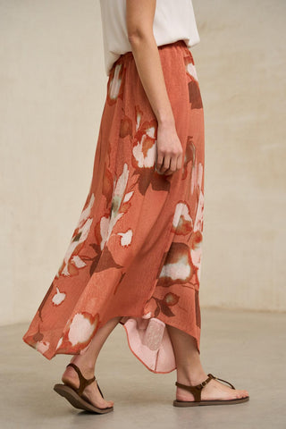 Saia Ailén com estampado coral