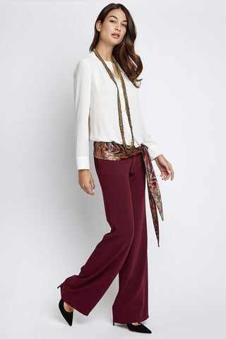 PANTALON PALAZZO GRANATE